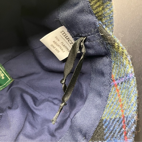 Mucros Weavers Tweed Flapper Cap Blue Green Plaid - Picture 7 of 8